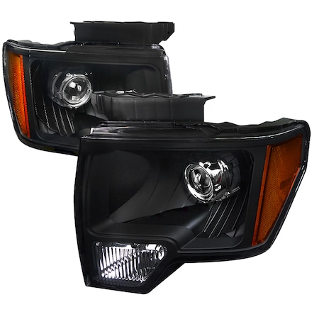 Spec-D Tuning 09-14 Ford F150 Retro Fit Projector Headlight Black Housing 2LHP-F15009JM-RS